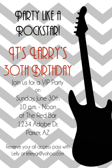 Rock n Roll 30th Birthday Party